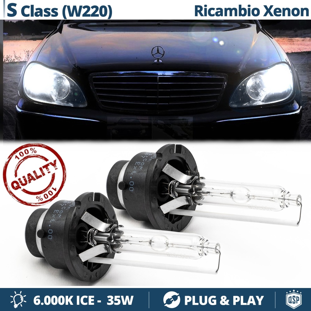 2x D2S-D2R Bi-Xenon Replacement Bulbs for MERCEDES S CLASS W220 HID 6.000K White Ice 35W 2x D2S-D2R Bi-Xenon Replacement Bulbs for MERCEDES S CLASS W220 HID 6.000K White Ice 35W