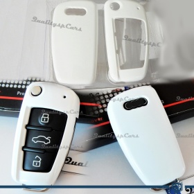 Coque Rigide Clé Télécommande Blanche pour Audi A3 (8V) Housse de Protection en Abs Thermique
