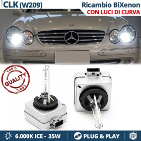 2x Bombillas Bi-Xenon D1S de Repuesto para MERCEDES CLASE CLK (C209) CON LUCES DE CURVA Luz 6.000K Blanco Frio Lámpara 35W