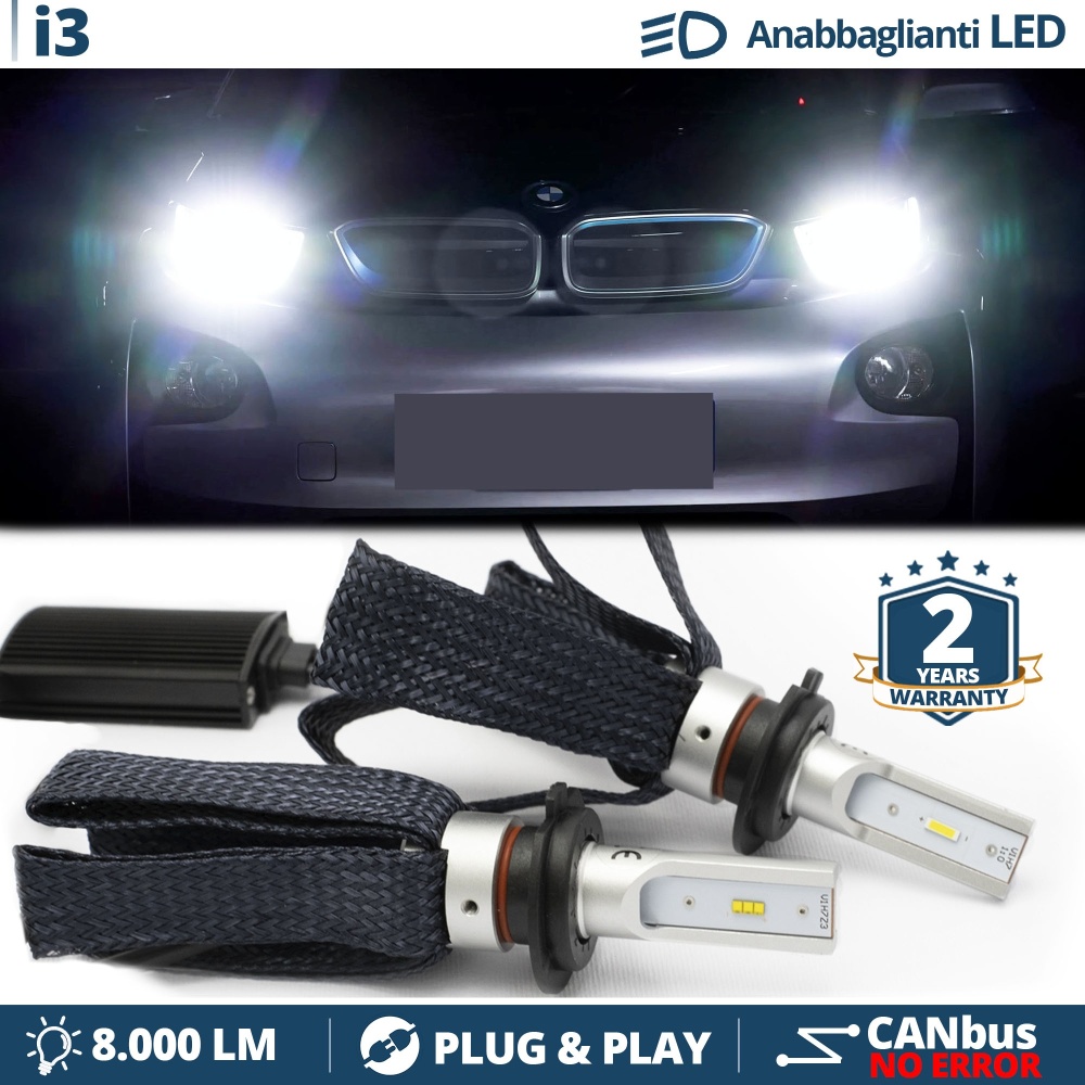 Kit LED H7 para BMW i3 13-17 Luces de Cruce CANbus | 6500K Blanco Frío 8000LM