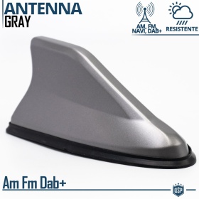 Car Roof Grey SHARK FIN Universal Antenna | Real AM-FM-DAB+ RADIO Reception Rubber Base