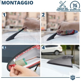Car Roof Grey SHARK FIN Universal Antenna | Real AM-FM-DAB+ RADIO Reception Rubber Base