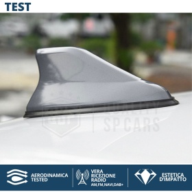 Car Roof Grey SHARK FIN Universal Antenna | Real AM-FM-DAB+ RADIO Reception Rubber Base