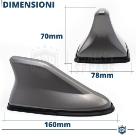 Car Roof Grey SHARK FIN Universal Antenna | Real AM-FM-DAB+ RADIO Reception Rubber Base
