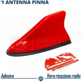 Antenna Auto PINNA DI SQUALO Rossa Universale | VERA Ricezione RADIO AM-FM-DAB+ Base Gommata