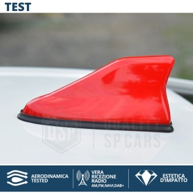 Antenna Auto PINNA DI SQUALO Rossa Universale | VERA Ricezione RADIO AM-FM-DAB+ Base Gommata