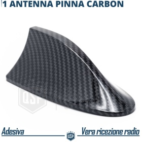 Antenna Auto PINNA DI SQUALO Fibra di Carbonio Universale | VERA Ricezione RADIO AM-FM-DAB+