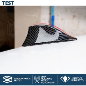 Antenna Auto PINNA DI SQUALO Fibra di Carbonio Universale | VERA Ricezione RADIO AM-FM-DAB+
