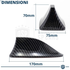 Antenna Auto PINNA DI SQUALO Fibra di Carbonio Universale | VERA Ricezione RADIO AM-FM-DAB+
