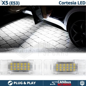 2 Luces de Cortesia LED para BMW X5 E53 | Luz BLANCA Debajo Puerta | CANbus