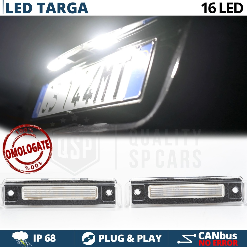 LED License Plate Lights CANbus for Mercedes | 6500K Ice White Light, Plug & Play