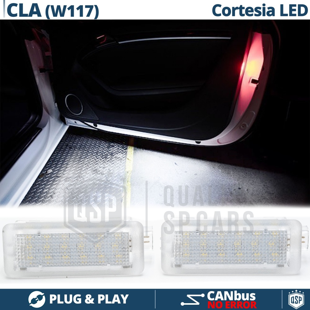 2 Luces de Cortesia LED para MERCEDES CLA W117 | Luz BLANCA Debajo Puerta CANbus