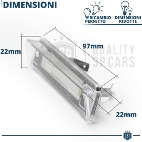2 LED License Plate Lights for Mercedes E CLASS W124 (93-97) | CANbus, Plug & Play | 6500K White