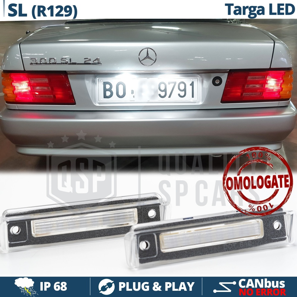 2 Luces de Matrícula LED para Mercedes SL R129 | Plafones CANbus 6500K Blanco Frío
