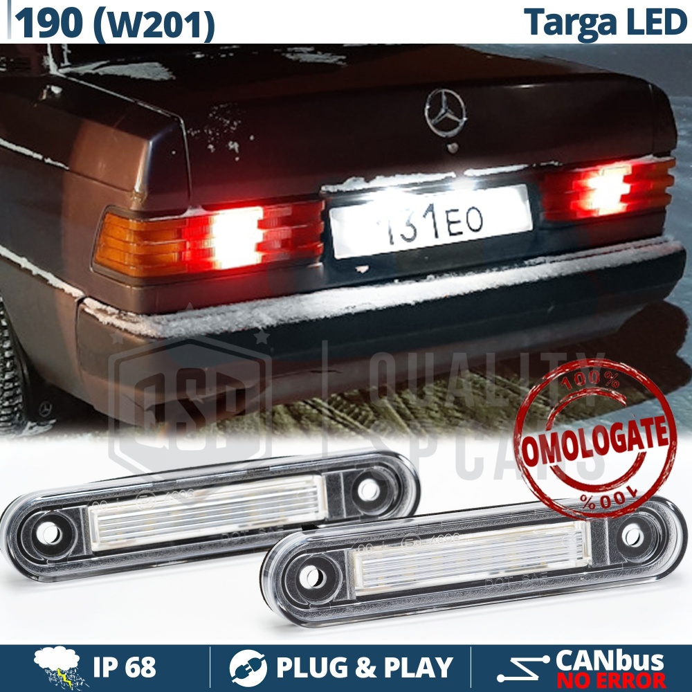 2 Luces de Matrícula LED para Mercedes 190 W201 | Plafones CANbus 6500K Blanco Frío 2 Luces de Matrícula LED para Mercedes 190 W201 | Plafones CANbus 6500K Blanco Frío