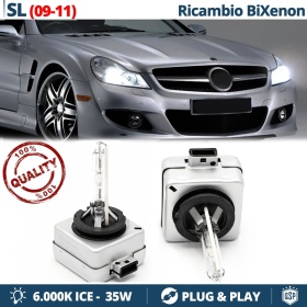 2x Bombillas Bi-Xenon D1S de Repuesto para MERCEDES SL (R230) FACELIFT Luz 6.000K Blanco Frio Lámpara 35W