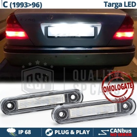 2 Luces de Matrícula LED para Mercedes Clase C W202 (93-96) | Plafones CANbus 6500K Blanco Frío