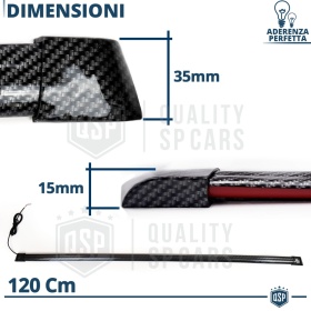 SPOILER LED Trasero Adhesivo Universal | Alerón Maletero Techo 120Cm, Efecto Fibra de CARBONO Negro