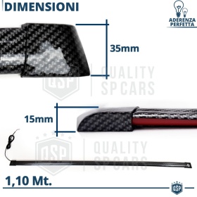 SPOILER LED Trasero Adhesivo Universal | Alerón Maletero Techo 110Cm, Efecto Fibra de CARBONO Negro