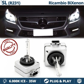 2x Bombillas Bi-Xenon D1S de Repuesto para MERCEDES SL (R231) Luz 6.000K Blanco Frio Lámpara 35W