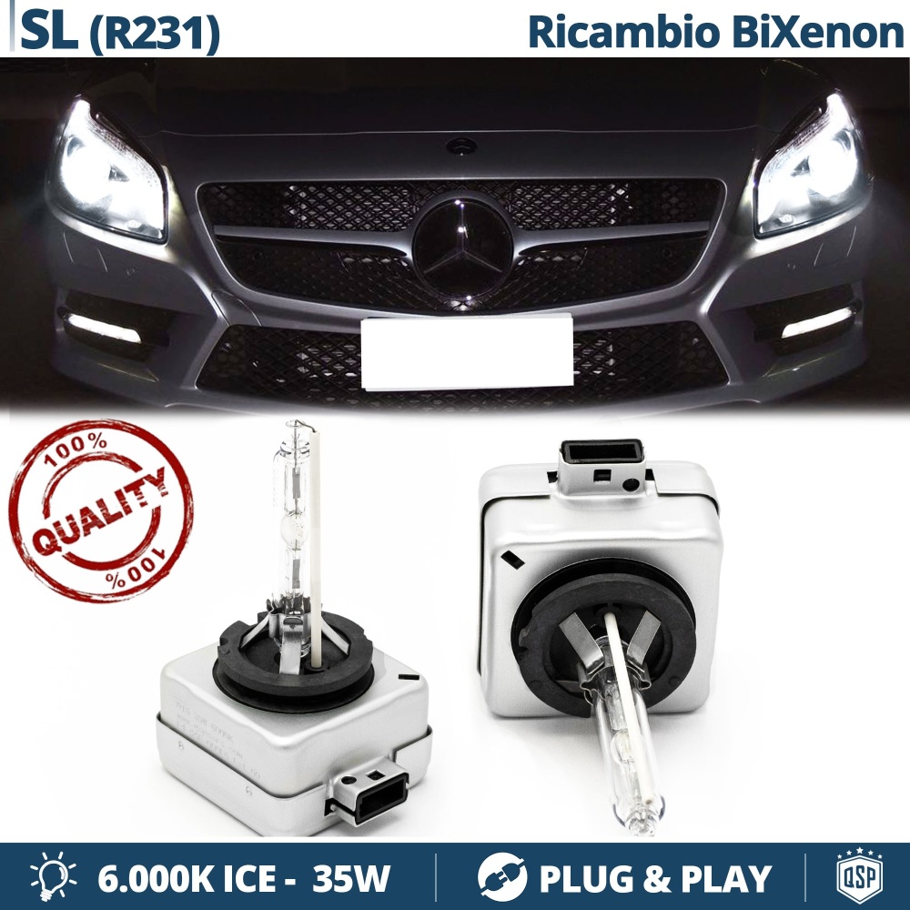 2x Bombillas Bi-Xenon D1S de Repuesto para MERCEDES SL (R231) Luz 6.000K Blanco Frio Lámpara 35W