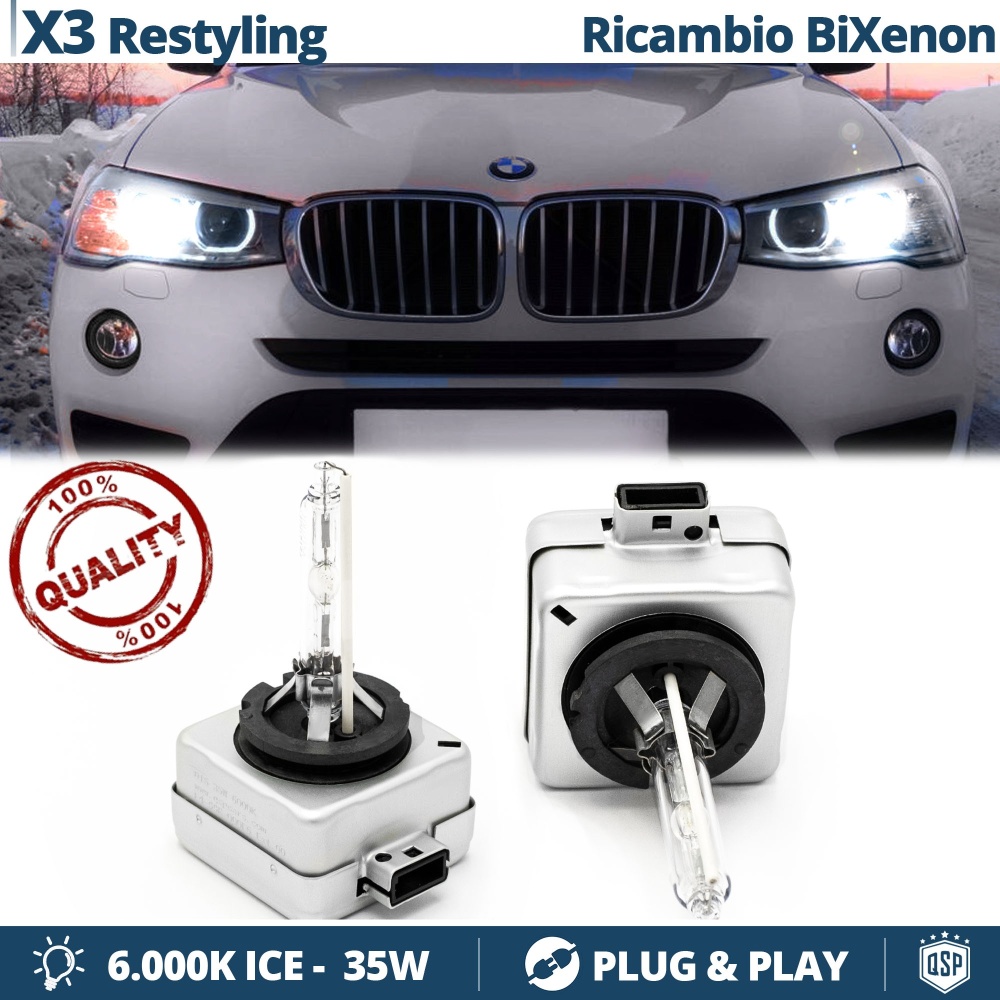 2x Bombillas Bi-Xenon D1S de Repuesto para BMW X3 Facelift F25 Luz 6000K Blanco Frio 35W