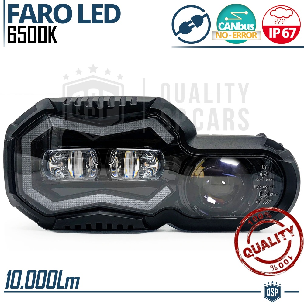 FARO LED para BMW GS APROBADO Uso en la Calle | POTENTE Luz Blanca 6500K | Plug & Play