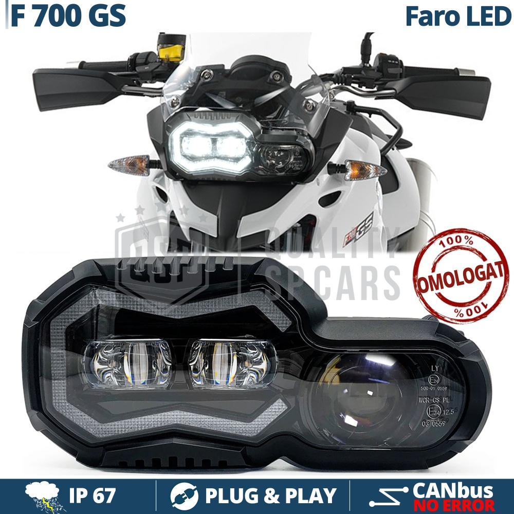 LED HEADLIGHT For BMW  F 700 GS APPROVED on Street | POWERFUL White Light 6500K | Plug & Play
