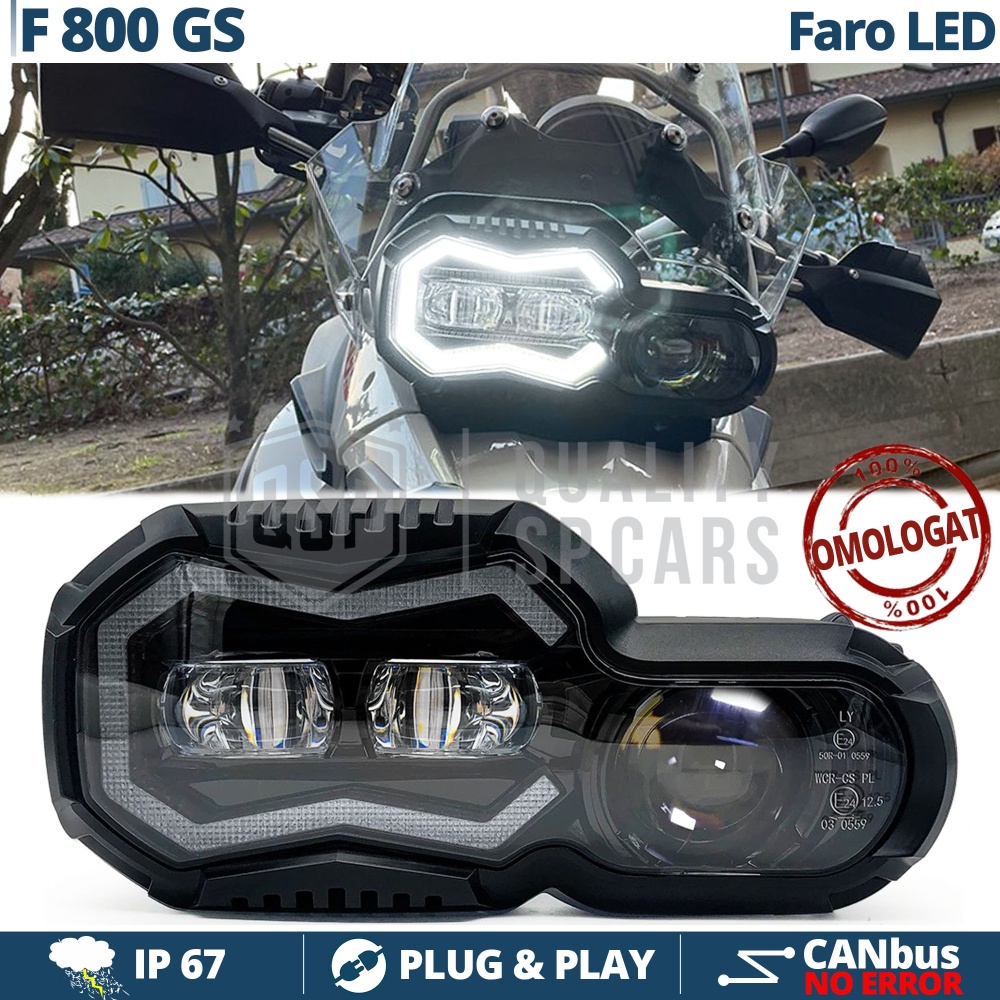 FARO LED para BMW F 800 GS APROBADO Uso en la Calle | POTENTE Luz Blanca 6500K | Plug & Play