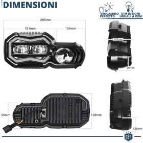 FARO LED para BMW F 800 GS APROBADO Uso en la Calle | POTENTE Luz Blanca 6500K | Plug & Play