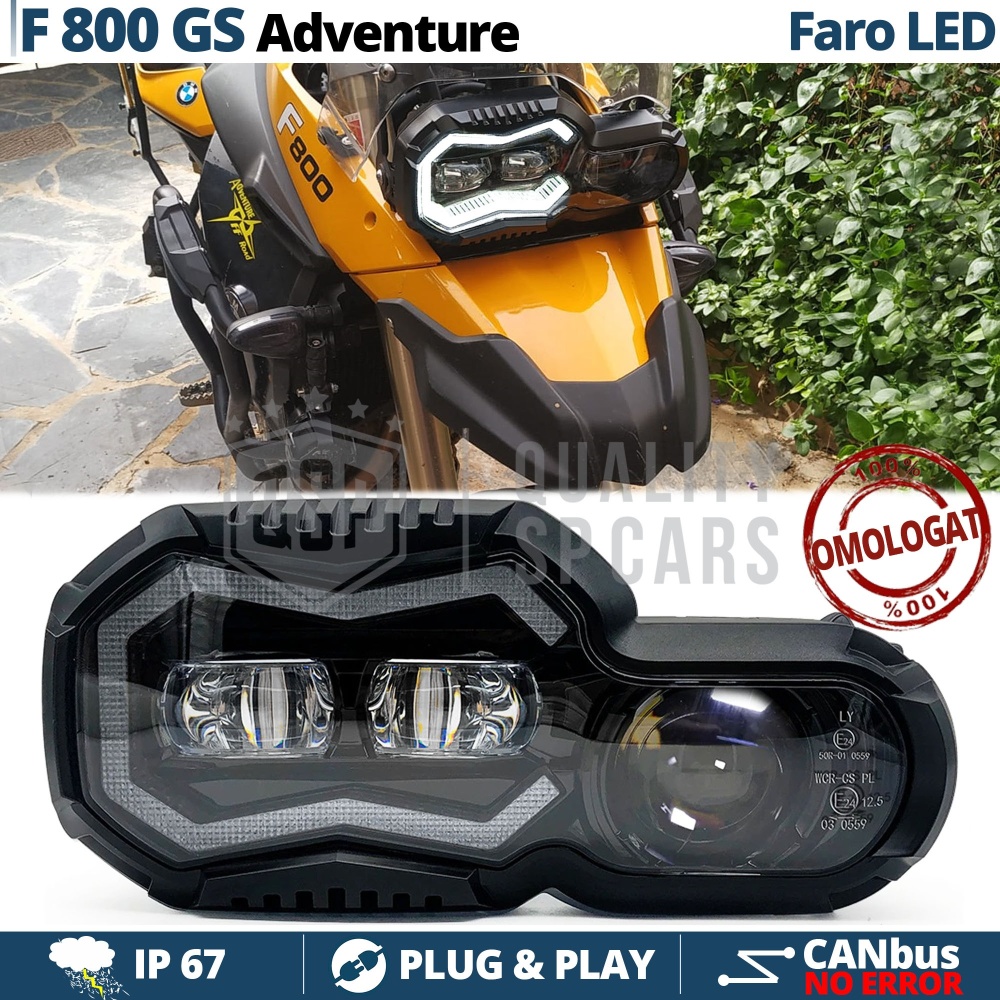 FARO LED para BMW F 800 GS Adventure APROBADO Uso en la Calle | POTENTE Luz Blanca 6500K