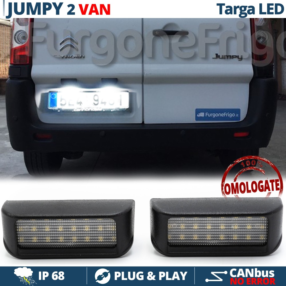 Luces de Matricula LED CANbus para Citroen JUMPY 2 Van | 6500K Luz Blanca, Plug & Play Luces de Matricula LED CANbus para Citroen JUMPY 2 Van | 6500K Luz Blanca, Plug & Play