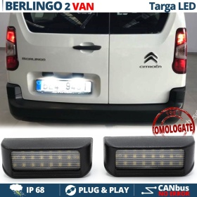 Luces de Matricula LED CANbus para Citroen BERLINGO 2 Van | 6500K Luz Blanca, Plug & Play