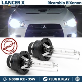 Coppia Lampadine di Ricambio Bi-Xenon D2S per MITSUBISHI LANCER X Luci Bianco Ghiaccio 6000K 35W