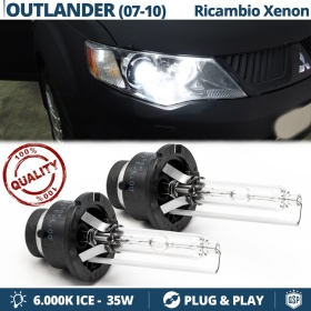 2x D2S Bi-Xenon Replacement Bulbs for MITSUBISHI OUTLANDER 2  HID 6.000K White Ice 35W