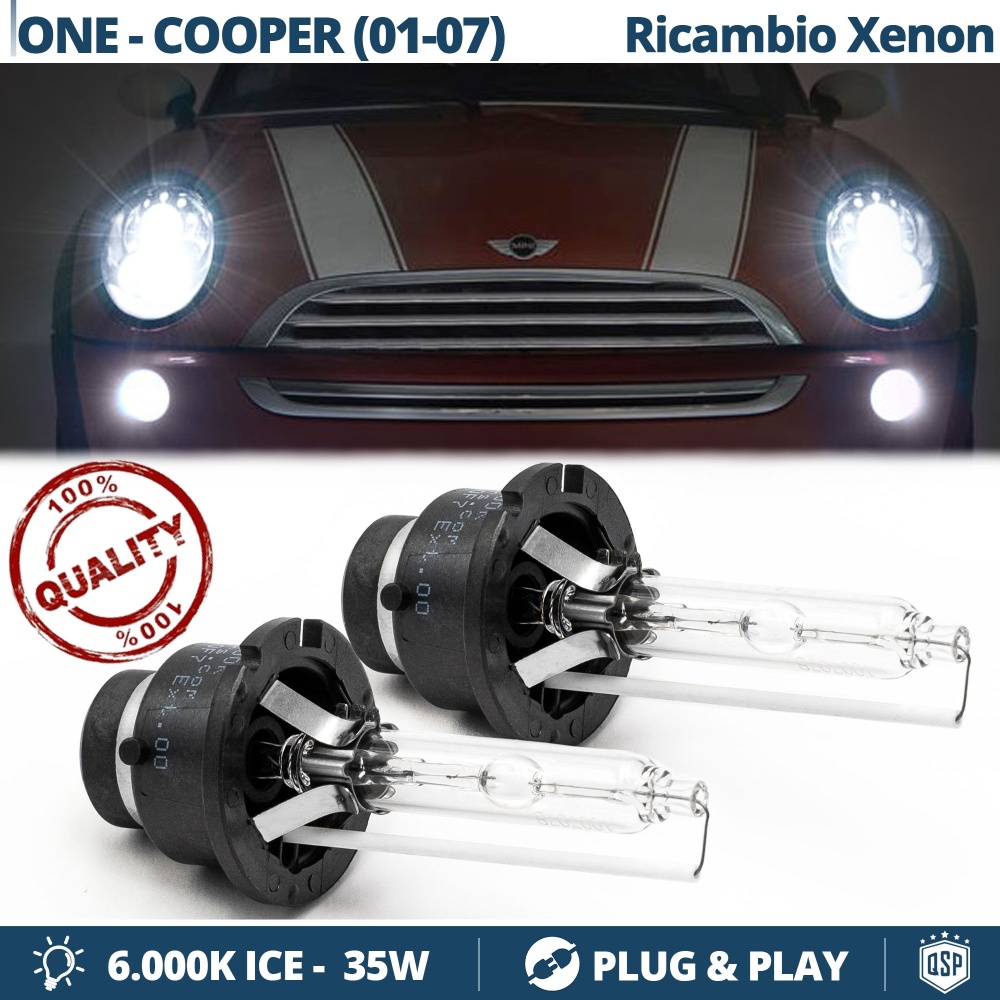 2x Bombillas Xenon D2S de Repuesto para MINI One/Cooper R50/R52/R53 Luz 6.000K Blanco Frio Lámpara 35W