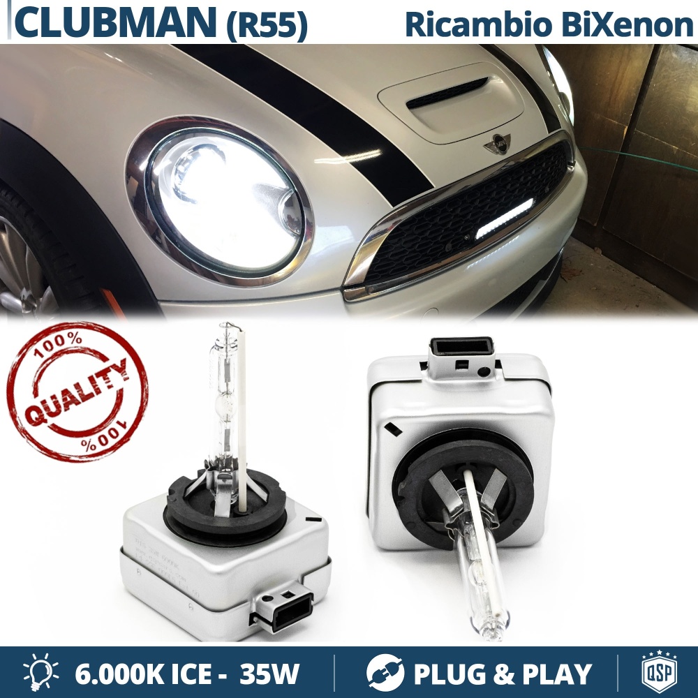 2x Bombillas Bi-Xenon D1S de Repuesto para MINI CLUBMAN (R55) Luz 6.000K Blanco Frio Lámpara 35W
