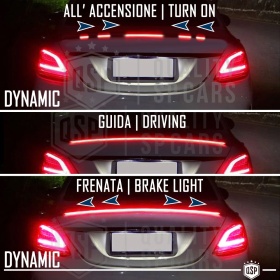 Rear Adhesive LED SPOILER For Citroen Nemo | Roof SEQUENTIAL LED Strip in Black Carbon Fiber Effect