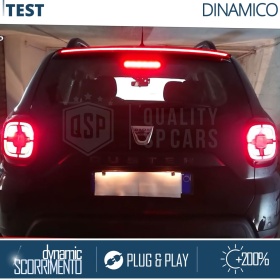 Rear Adhesive LED SPOILER For Dacia Dokker | Roof SEQUENTIAL LED Strip in Black Carbon Fiber Effect