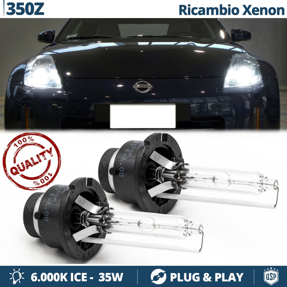 2x Bombillas Xenon D2S de Repuesto para NISSAN 350Z Luz 6.000K Blanco Frio Lámpara 35W