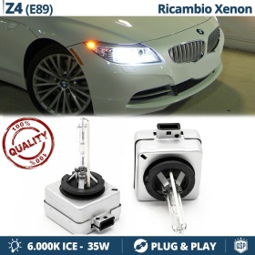 Coppia Lampadine di Ricambio Xenon D1S per BMW Z4 (E89) 09-16 Luci Bianco Ghiaccio 6000K 35W