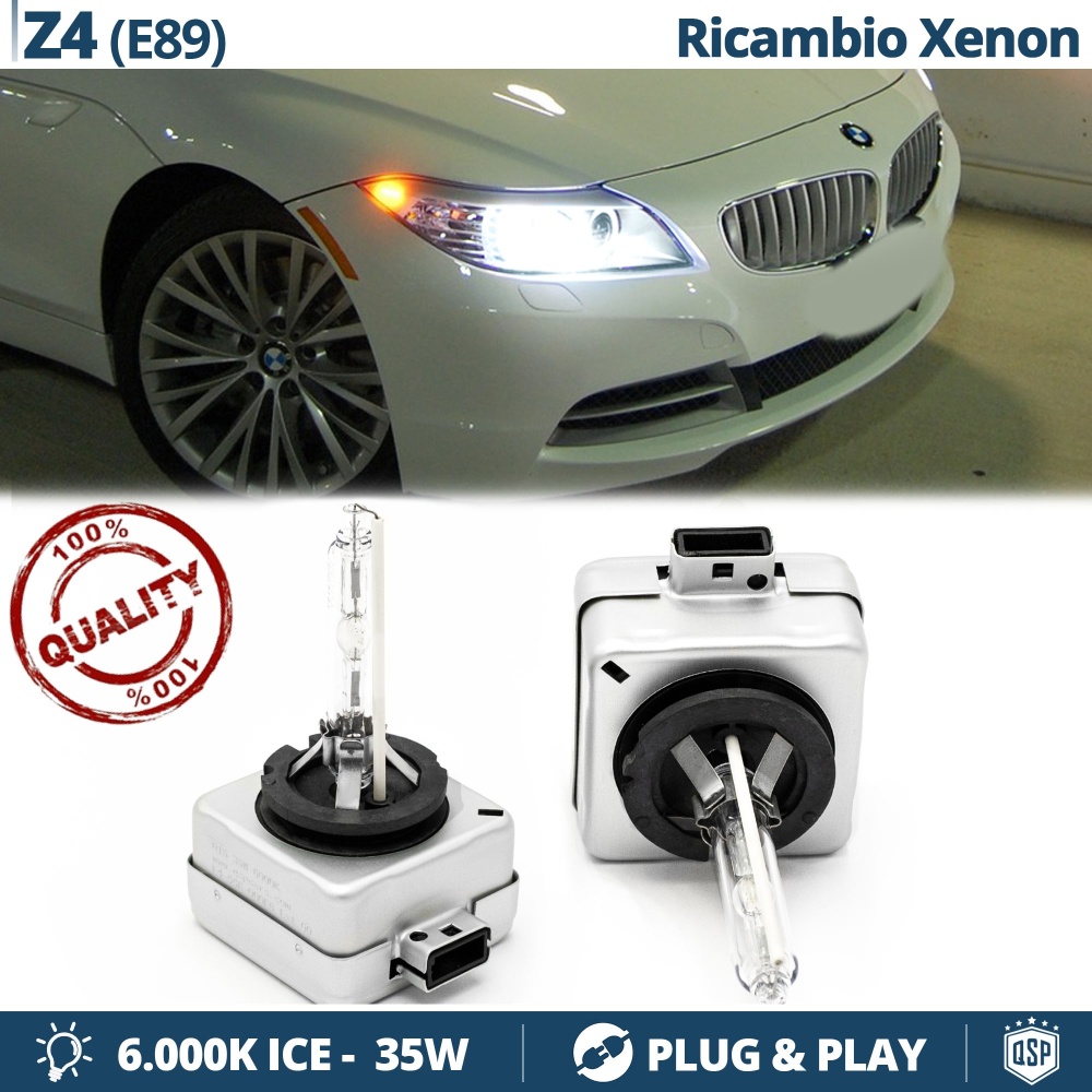 2x D1S Xenon Replacement Bulbs for BMW Z4 (E89) 09-16 HID 6.000K White Ice 35W 2x D1S Xenon Replacement Bulbs for BMW Z4 (E89) 09-16 HID 6.000K White Ice 35W