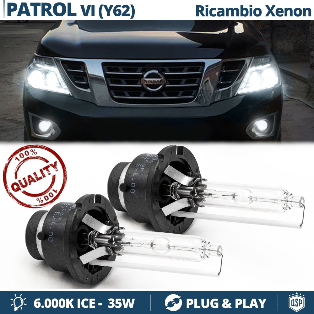 2x Bombillas Xenon D2S de Repuesto para NISSAN PATROL 6 (Y62) Luz 6.000K Blanco Frio Lámpara 35W 2x Bombillas Xenon D2S de Repuesto para NISSAN PATROL 6 (Y62) Luz 6.000K Blanco Frio Lámpara 35W