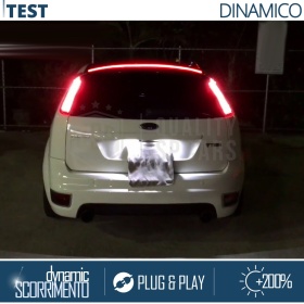 Rear Adhesive LED SPOILER For Ford Fusion | Roof SEQUENTIAL LED Strip in Black Carbon Fiber Effect