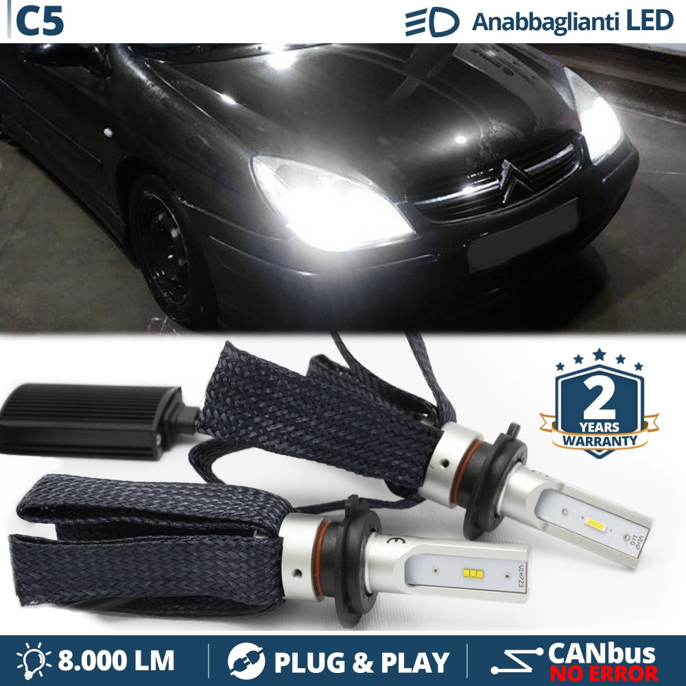 Kit LED H7 para Citroen C5 1 Luces de Cruce CANbus | 6500K Blanco Frío 8000LM