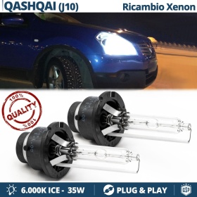 2x Bombillas Xenon D2S de Repuesto para QASHQAI (J10) 06-10 Luz 6.000K Blanco Frio Lámpara 35W