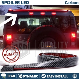 ALERÓN LED Trasero Para Hummer H2 | Spoiler LED DINÁMICO Adhesivo Fibra de Carbono Negro