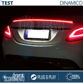 Rear Adhesive LED SPOILER For Infiniti Q50 | Roof SEQUENTIAL LED Strip in Black Carbon Fiber Effect