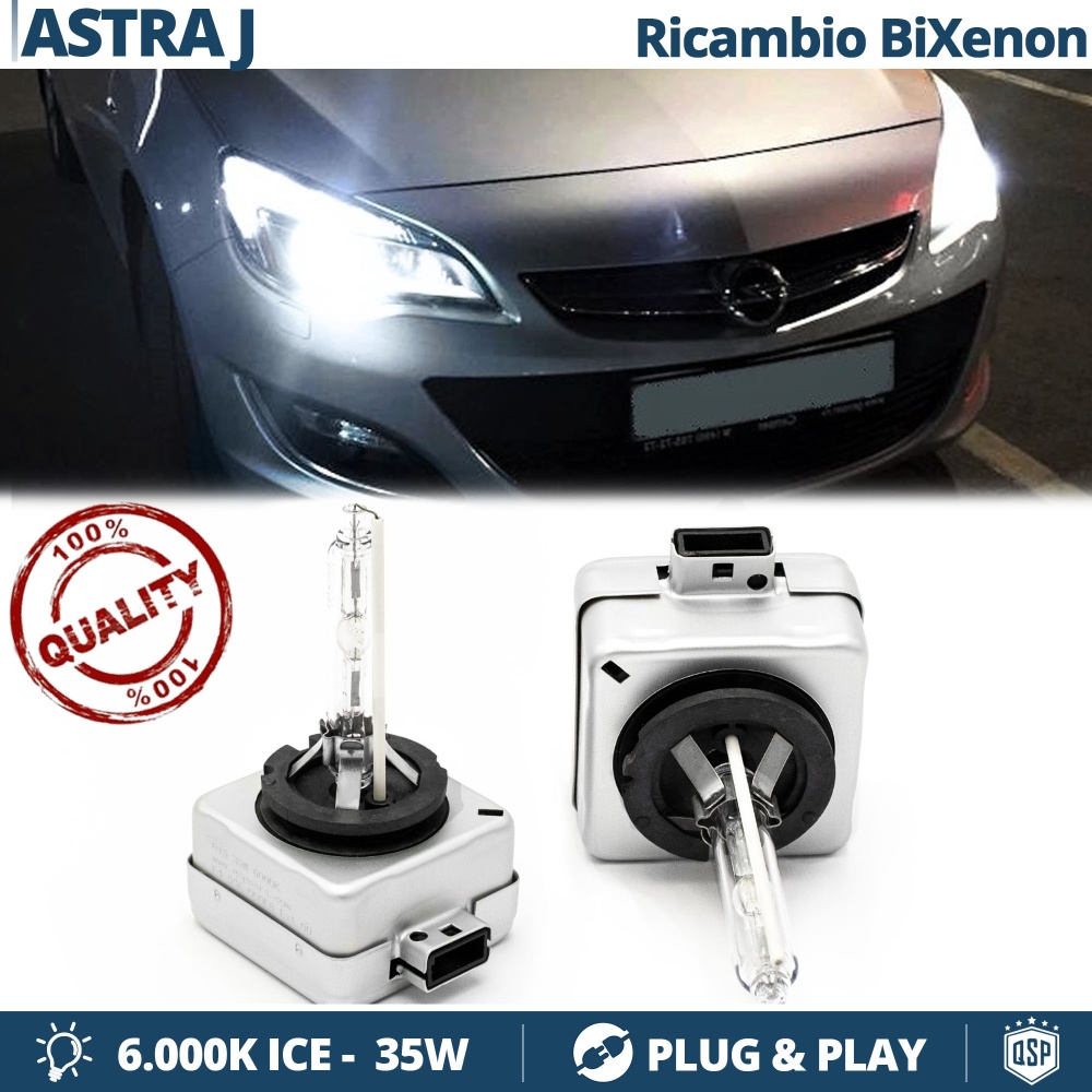 2x Bombillas Bi-Xenon D1S de Repuesto para OPEL ASTRA J Luz 6.000K Blanco Frio Lámparas 35W