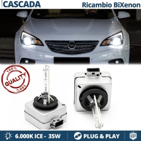 2x Bombillas Bi-Xenon D1S de Repuesto para OPEL CASCADA Luz 6.000K Blanco Frio Lámpara 35W